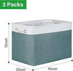 Bidtakay Large Storage Baskets for Shelves 3 Pack Fabric Storage Bins for Organizing Linen Collapsible Organizer for Closet-D