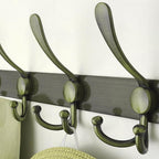Dseap Coat Rack Wall Mount - 38” Long 10-Tri-Hooks Heavy Duty Coat Hanger Rail Wall Hooks for Hanging Coats Hats Clothing Clo