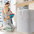 Lifewit 2 Pack Laundry Basket 125L Each, Collapsible Clothes Hamper with Reinforced Handles, Freestanding Waterproof Design f