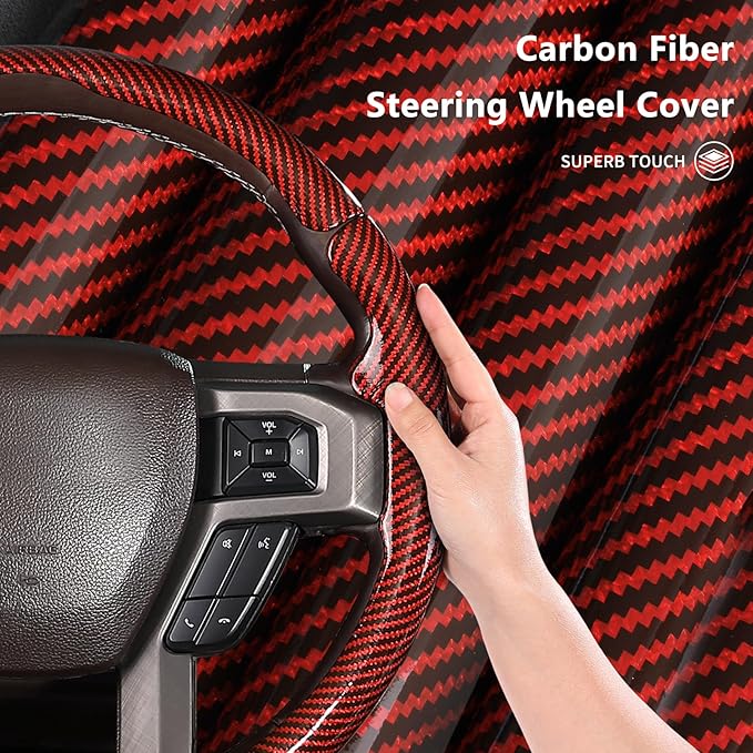 Steering Wheel Cover for Ford F150 2015-2020/ F250 2017-2022/ F350 2017-2022/ F450 2017-2022/ F550 2017-2022/ Ford Expedition 2018-2021 Steering Wheel Protector for Ford Steering Wheel Accessories
