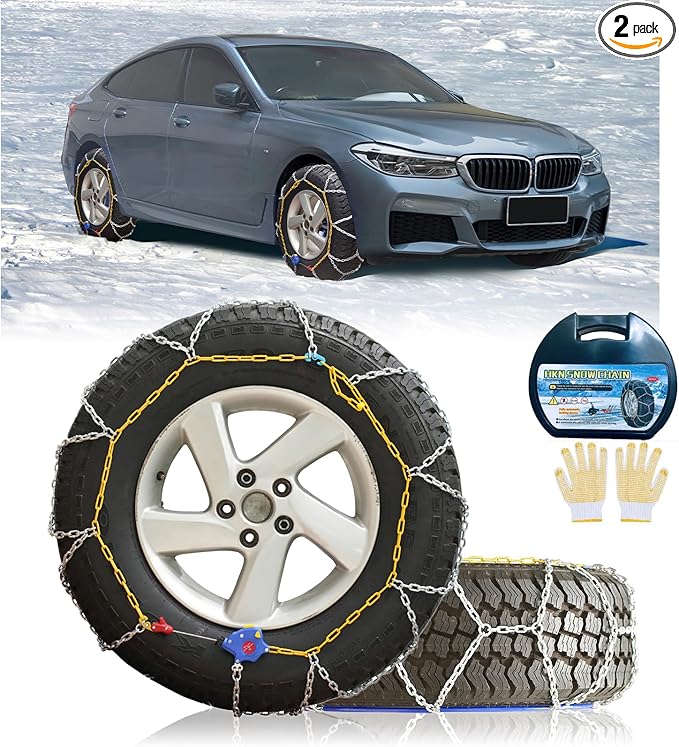 NEOCHIAEVO Auto Tightening Snow Chains Tire Chains, 1-Minute Quick Install, Universal Fit for Car/SUV/Pickup Truck, Multi-Wea