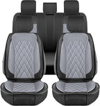 LINGVIDO Car Seat Covers Full Set (5 Seats) - Premium Perforated Nappa Leather, Waterproof Shield, Omni-Adapt Fit SUVs Sedans