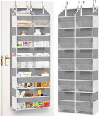 Over The Door Organizer, 5-Tier Extra Large Behind Door Storage with 10 Big Front & 10 Mesh Pockets, 80lb Capacity, Hanging S
