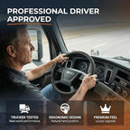 18 Inch Semi Truck Steering Wheel Cover for Freightliner Cascadia, Kenworth T680 T880, Peterbilt 579 & Volvo VNL – Heavy Duty Anti-Slip Leather Grip for Big Rig Class 8 Trucks – Black
