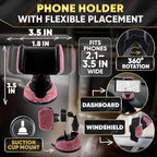 Pink Car Accessories Set, 27 Pieces – Bling Car Accessories for Interior Styling with Rhinestone Details for Daily Use, Universal Fit Kit for Steering Wheel, Vents, Mirror Area, Great Gift for Women