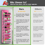 10 - Pocket Over - the - Door Hanging Shoe Organizers & Rack, Made of Sturdy 600D Oxford + Non - Woven Fabric, Space - Saving