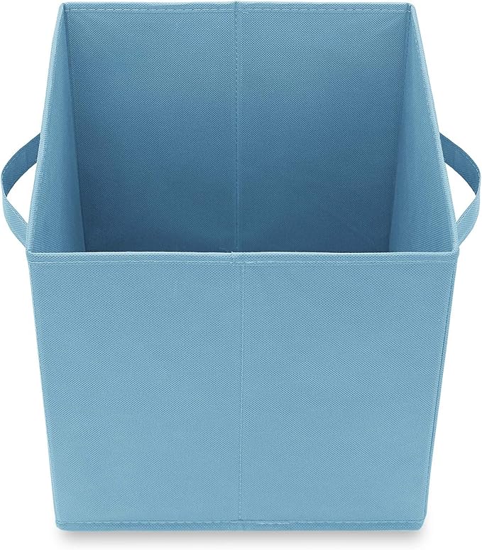 Casafield Set of 6 Collapsible Fabric Cube Storage Bins, Baby Blue - 11" Foldable Cloth Baskets for Shelves, Cubby Organizers