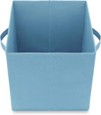 Casafield Set of 6 Collapsible Fabric Cube Storage Bins, Baby Blue - 11" Foldable Cloth Baskets for Shelves, Cubby Organizers