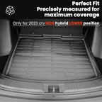 Auxko All Weather Cargo Liner Fit for Honda CRV 2023 2024 2025 2026 (Non Hybrid) Lowest Position TPE Rubber Liners CRV Accessories All Season Guard Odorless Anti-Slip Cargo Mat Black