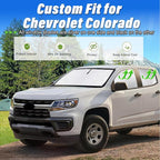 KMF 6pcs Thicken Sun Shades for Chevy Colorado 2015-2022 Accessories,Chevrolet Truck Full Car Window Covers Sunshade for Windshield Side Rear, UV Block and Blackout Privacy for Car Camping