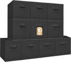 STORAGE MANIAC Storage Cubes, 11 Inch Collapsible Storage Bins with Handles, 10 Pack Fabric Foldable Bins for Organization, D