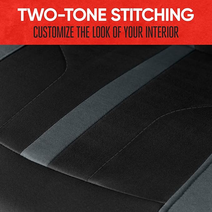 Motor Trend Gray Cloth Car Seat Covers for Front Seats – Premium Automotive Bucket Seat Covers, Made for Vehicles with Remova