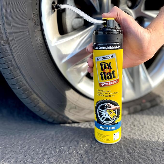 Fix-A-Flat S60369 Aerosol Emergency Flat Tire Repair and Inflator, for X-Large Tires, Eco-Friendly Formula, Universal Fit for