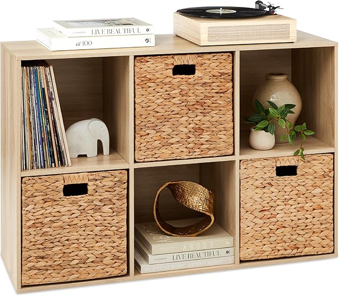 Best Choice Products 6-Cube Storage Organizer, 13.5in Shelf Opening, Bookcase, Display Shelf, Customizable w/ 3 Removable Bac