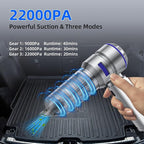 Portable Car Vacuum - 22000PA Cars Vacuum Cleaner High Power 4 in 1 Compressed Air Duster & Air Blower & Pump Hand Held Vacuu