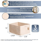 NaturalCozy Storage Baskets 16.8”x13”x7.6” Cotton Rope Woven Baskets for Organizing 3-Pack | Toy Storage Bins | Basket for Sh