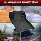 LASFIT Floor Mats for Honda Accord Sedan 2012 2011 2010 2009 2008, All Weather Custom Fit TPE Floor Liners 1st & 2nd Row, Black (Not for Coupe)