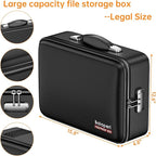 BALAPERI Fireproof File Organizer with Fireproof Zipper,Fireproof Document Box Hard Case with Lock,Portable Document Safe for