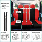 FH Group Car Seat Covers Full Set Cloth - Universal Fit, Automotive, Low Back Front, Airbag Compatible, Split Bench Rear Wash