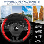 Skechers Steering Wheel Cover Memory Foam,Luxury Leather Steering Wheel Covers,Universal Anti-Slip Fit 14" 1/2-15" Car Wheel 