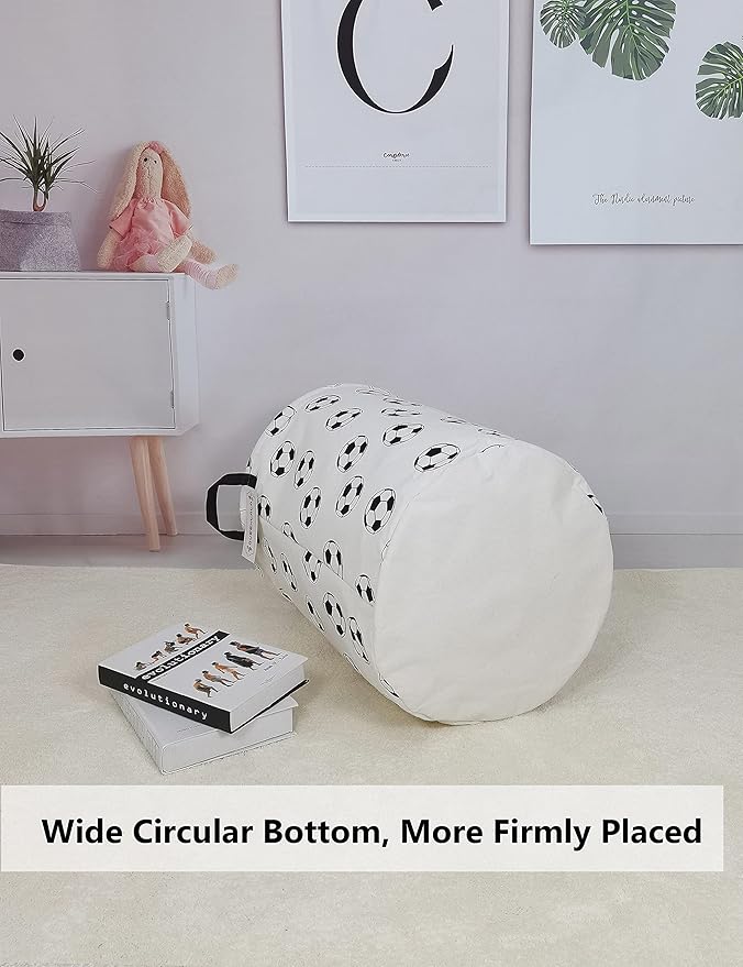 QUEENLALA Large Storage Basket,Laundry Hamper/Bathroom/Home Decor/Collapsible Round Storage Bin,Boys and Girls Hamper/Boxes/C