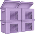 Univivi Foldable Fabric Storage Boxes Large Storage Bins with Lids [4-Pack] Collapsible Storage Cubes Organizer Containers Or