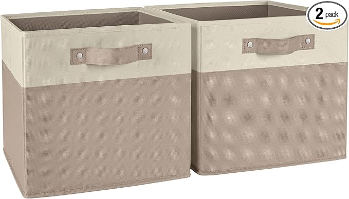 RiverRidge Kids storage bins - 10.5 Cube Storage Organizer with Handles – Taupe Two-Tone closet organizers and storage for To