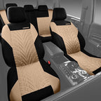 CAR PASS Car Seat Covers Full Sets, Front & Split Rear Bench for Car, 3D Tyre Embossed Automotive Interior Covers, Airbag Com