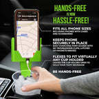 Cup Holder Phone Holder Mount for Car - Universal Adjustable Expander Cradle Hands-Free Driving - Compatible with All Smartphones Car Mount for iPhone Samsung Google Android Mobile Accessories Green