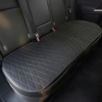 Leader Accessories Universal Black Faux Linen Rear Car Seat Cover Size M - Bench Seats Protector for Most Vehicles Cars Truck
