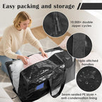 6 Pack Moving Bags with Full-Open Side Zipper, Extra Large 93L Heavy Duty Waterproof Foldable Storage Totes for College Dorm,