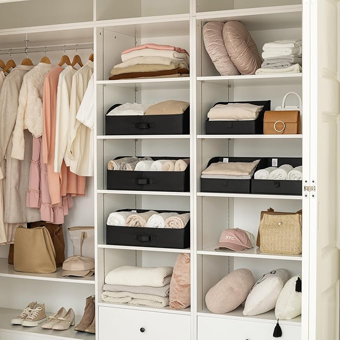 GRANNY SAYS Closet Organizer Bins, Trapezoid Storage Bin, Storage Baskets for Shelves, Collapsible Clothes Organizers and Sto