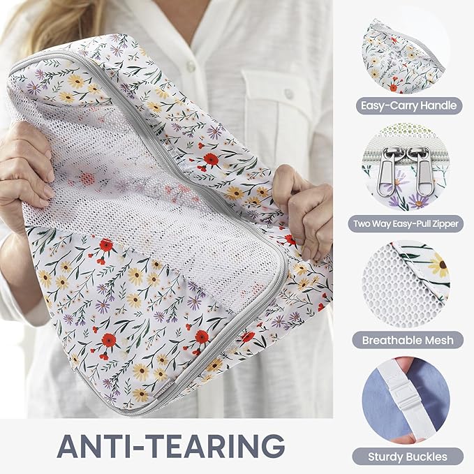 10 Set Packing Cubes for Travel, Gifts for Women Mom,Anti-Tearing Suitcase Organizer for Luggage with Shoe & Hanging Toiletry