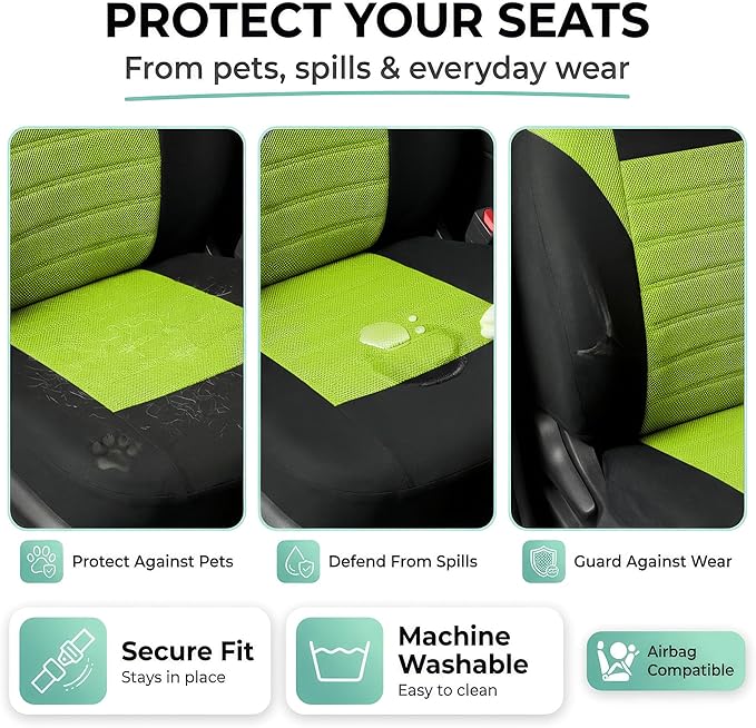 FH Group Automotive Car Seat Covers Front Set Premium 3D Air Mesh Front Seat Covers, Airbag Compatible Universal Fit Interior