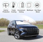 Front Windshield Sun Shade Foldable Car Front Window Sun Shade Windshield Shade Custom Fit for 2022-2025 2026 Hyundai Tucson Block UV Rays Heat Keep Cooler
