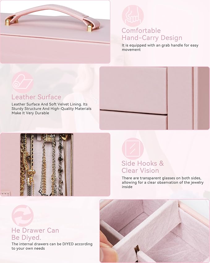 AKOZLIN 360° Rotating Jewelry Box 6-Tier Organizer Functional Jewelry Storage Case for Women Girls Ring Necklace Earring Brac