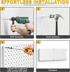 Ultrawall Metal Pegboard Panels, Pegboard Wall Organizer, Peg Boards for Wall, Garage Tool Storage Organization, 12"X16", 2pc