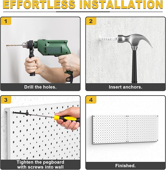 Ultrawall Metal Pegboard Panels, Pegboard Wall Organizer, Peg Boards for Wall, Garage Tool Storage Organization, 12"X16", 2pc