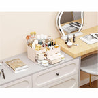 Pink Make up Organizers for Vanity with 3 Drawers,Large Skincare Organizers for Countertop,Desk,Dresser,Plastic Bathroom Coun