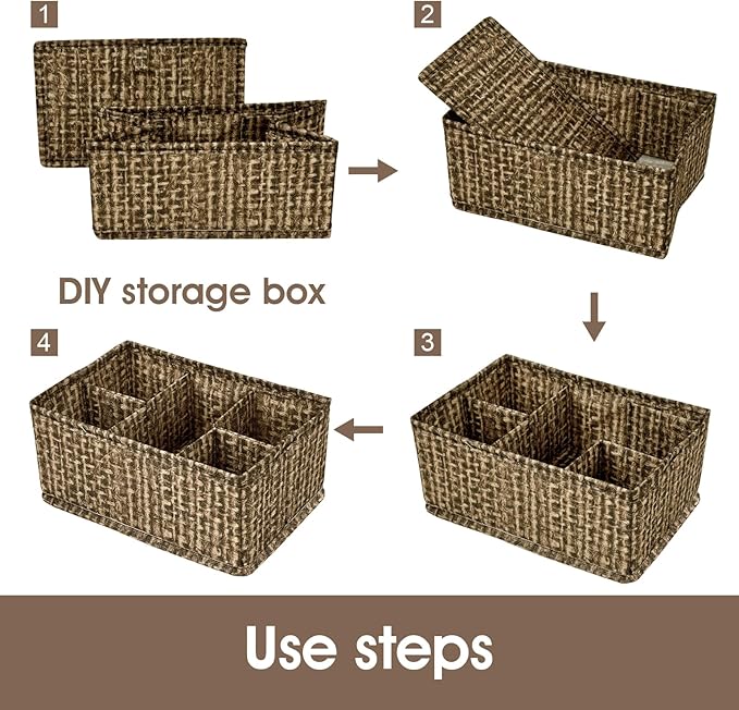 VERONLY Cosmetic Storage Bins Makeup Organizer, Adjustable Multifunction Storage Box Desk Drawer Divider for Makeup Brushes, 