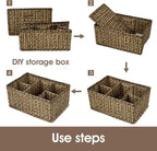 VERONLY Cosmetic Storage Bins Makeup Organizer, Adjustable Multifunction Storage Box Desk Drawer Divider for Makeup Brushes, 