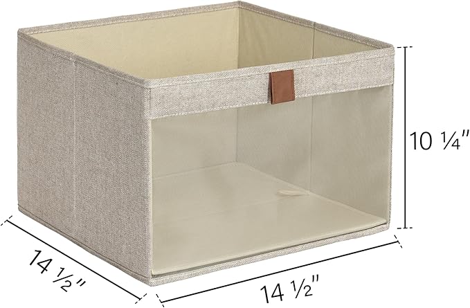 StorageWorks Closet Storage Bins, Extra Large Storage Baskets with Clear Window and Handles, Foldable Fabric Organizer for Cl