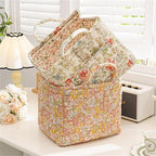 Boho Fabric Storage Basket, Large Capacity Laundry Basket, 12.2'' x 10.23'' x 10.23'' Collapsible Laundry Hamper with Easy Ca