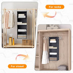 Hanging Closet Organizer, Easy Mount Foldable 4-Shelf Hanging Closet Wardrobe Storage Shelves, Clothes Handbag Shoes Accessor