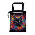 British Shorthair Cat Car Garbage Bag Colorful Splash Drawstring Car Trash Bag Hanging for Back Seat with Adjustable Buckle Canvas Vehicle Trash Can Easy-to-Install