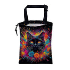 British Shorthair Cat Car Garbage Bag Colorful Splash Drawstring Car Trash Bag Hanging for Back Seat with Adjustable Buckle Canvas Vehicle Trash Can Easy-to-Install