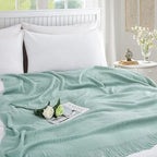 Homiest Decorative Knitted Throw Blanket with Fringe Soft & Cozy Tassel Blanket for Couch Sofa Bed (Light Green, 50x60)