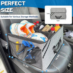 WOLT Car Trunk Organizer with Lid, Collapsible Multi Compartment SUV Organizer with Non-Slip Base Adjustable Straps