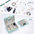 Dajasan Jewelry Boxes for Women Girls, Jewelry Organizer Box, 2-Layer Large Velvet Jewelry Box for Rings Necklaces Bracelets 