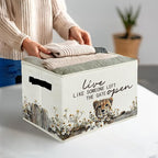 Rustic Cheetah Storage Bins & Boxes with Handles, Farmhouse Leopard Foldable Basket for Organizing, Live Like Someone Left th